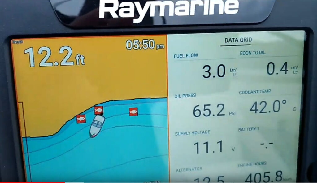 Screen capture from our YouTube video review of the Raymarine Element